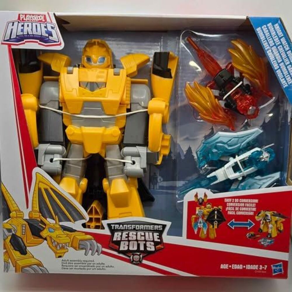 Playskool Heroes Transformers Rescue Bots Knight Watch Bumblebee Dragon NIB